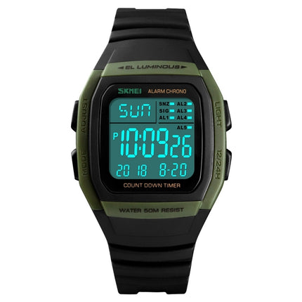 SKMEI 1278 Fashionable Outdoor 50m Waterproof Digital Watch Student Sports Wrist Watch Support 5 Group Alarm Clocks