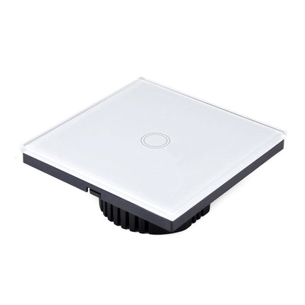 86mm 1 Gang Tempered Glass Panel Wall Switch Smart Home Light Touch Switch with RF433 Remote Controller, AC 110V-240V