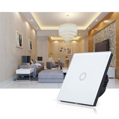 86mm 1 Gang Tempered Glass Panel Wall Switch Smart Home Light Touch Switch with RF433 Remote Controller, AC 110V-240V, 86mm 1 Gang/Black, 86mm 1 Gang/Gold, 86mm 1 Gang/White