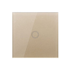 86mm 1 Gang Tempered Glass Panel Wall Switch Smart Home Light Touch Switch with RF433 Remote Controller, AC 110V-240V