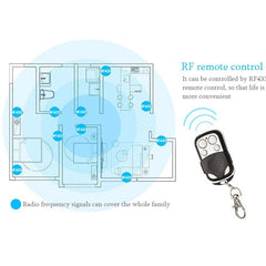 Interruptor de pared con panel de vidrio templado de 2 entradas y 86 mm, interruptor de luz táctil para hogar inteligente con control remoto RF433, CA 110 V-240 V, 86 mm, 2 entradas/negro