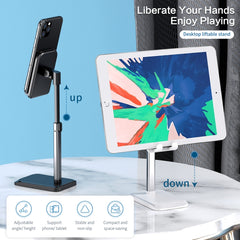 ROCK RPH0944 Adjustable Lifting 90 Degree Rotation ABS Stand Desktop Phone Tablet Holder, Liftable Version