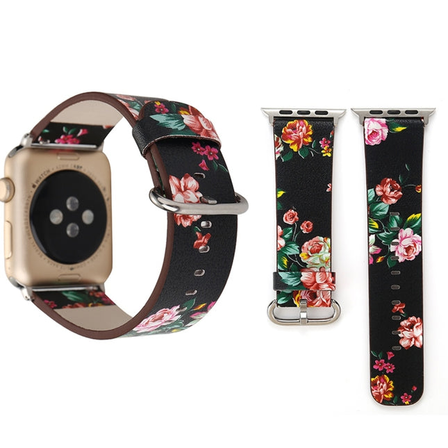 Fashion Pastoralism Style Little Floral Pattern Women Watch Leather Wrist Band For Apple Watch Series 7 41mm / 6&SE&5&4 40mm / 3&2&1 38mm, For 38mm A, For 38mm B, For 38mm C, For 38mm  D, For 38mm E, For 38mm F