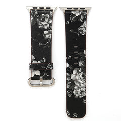 For Apple Watch Ultra 49mm&Watch Ultra 2 49mm / Series 10 46mm / 9&8&7 45mm / SE 3&SE 2&6&SE&5&4 44mm / 3&2&1 42mm Fashion Pastoralism Style Little Floral Pattern Women Watch Leather Watch Band, For 42mm D, For 42mm E, For 42mm F, For 42mm A, For 42mm B