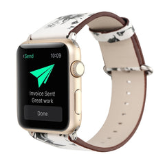 For Apple Watch Ultra 49mm&Watch Ultra 2 49mm / Series 10 46mm / 9&8&7 45mm / SE 3&SE 2&6&SE&5&4 44mm / 3&2&1 42mm Fashion Pastoralism Style Little Floral Pattern Women Watch Leather Watch Band, For 42mm D, For 42mm E, For 42mm F, For 42mm A, For 42mm B