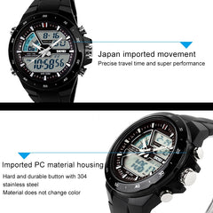 SKMEI 1016 Multifunctional Men Outdoor Sports Noctilucent Waterproof Double Digital Watch