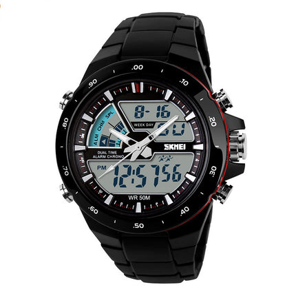 SKMEI 1016 Multifunctional Men Outdoor Sports Noctilucent Waterproof Double Digital Watch