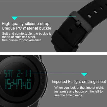 SKMEI 1142 Multifunctional Men Outdoor Sports Noctilucent Waterproof Silica Gel Digital Watch