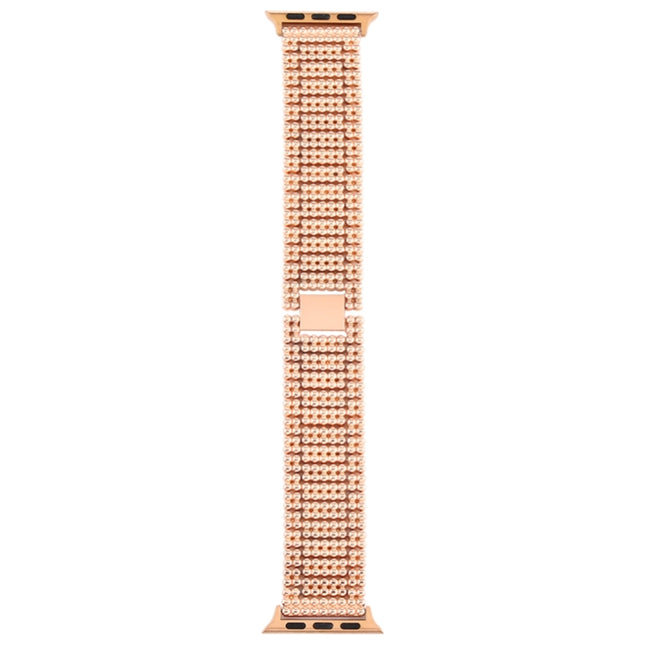 For Apple Watch Series 7 41mm / 6 & SE & 5 & 4 40mm / 3 & 2 & 1 38mm Nine Beads Stainless Steel Wrist Strap Watch Band