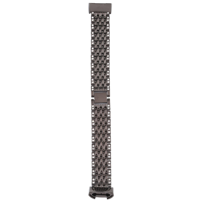 For Fitbit Charge 3 Diamond-studded Stainless Steel  Watch Band