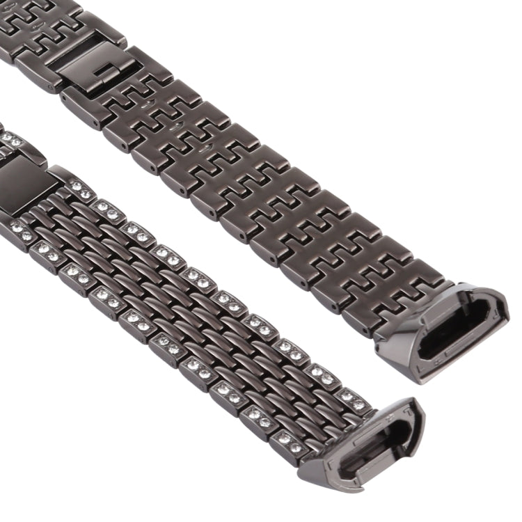 For Fitbit Charge 3 Diamond-studded Stainless Steel  Watch Band