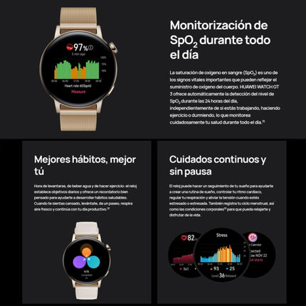 HUAWEI WATCH GT 3 Smart Watch 46mm Rubber Wristband, 1.43 inch AMOLED Screen, Support Heart Rate Monitoring / GPS / 14-days Battery Life / NFC