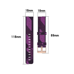 18mm Stripe Weave Nylon Wrist Strap Watch Band for Fossil Female Sport / Charter HR / Gen 4 Q Venture HR