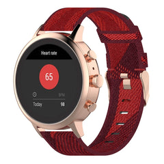 18mm Stripe Weave Nylon Wrist Strap Watch Band for Fossil Female Sport / Charter HR / Gen 4 Q Venture HR