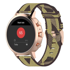 18mm Stripe Weave Nylon Wrist Strap Watch Band for Fossil Female Sport / Charter HR / Gen 4 Q Venture HR