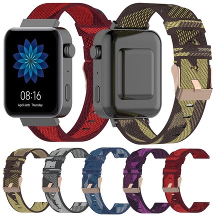 18 mm Uhrenarmband aus gestreiftem Nylon mit Webmuster für Xiaomi Mi Watch, Garmin Vivomove 3s/Vivoactive 4s