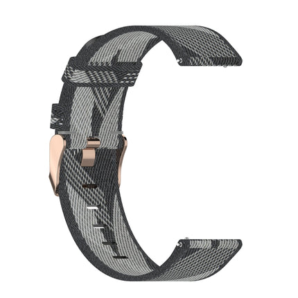 20mm Stripe Weave Nylon Wrist Strap Watch Band for Garmin Venu, Vivomove 3, Vivoactive 3, Forerunner 245 / 645