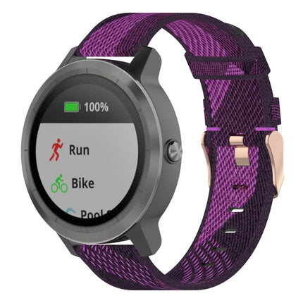 20mm Stripe Weave Nylon Wrist Strap Watch Band for Garmin Venu, Vivomove 3, Vivoactive 3, Forerunner 245 / 645