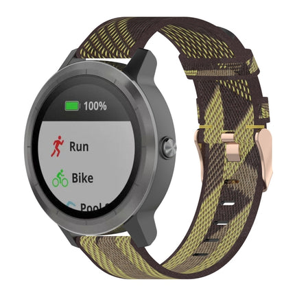 20mm Stripe Weave Nylon Wrist Strap Watch Band for Garmin Venu, Vivomove 3, Vivoactive 3, Forerunner 245 / 645