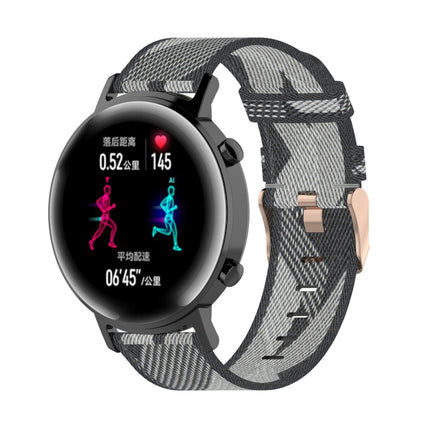Correa de reloj de nailon con tejido de rayas de 20 mm para Huawei GT 2 de 42 mm / Honor Magic Watch 2 de 42 mm