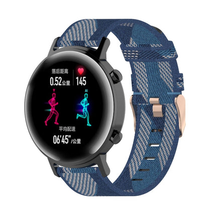 Correa de reloj de nailon con tejido de rayas de 20 mm para Huawei GT 2 de 42 mm / Honor Magic Watch 2 de 42 mm
