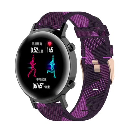Correa de reloj de nailon con tejido de rayas de 20 mm para Huawei GT 2 de 42 mm / Honor Magic Watch 2 de 42 mm