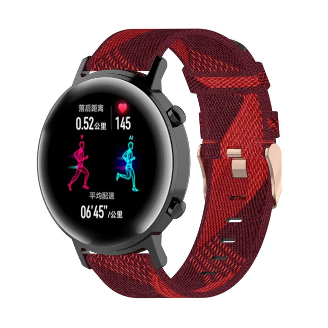 Correa de reloj de nailon con tejido de rayas de 20 mm para Huawei GT 2 de 42 mm / Honor Magic Watch 2 de 42 mm