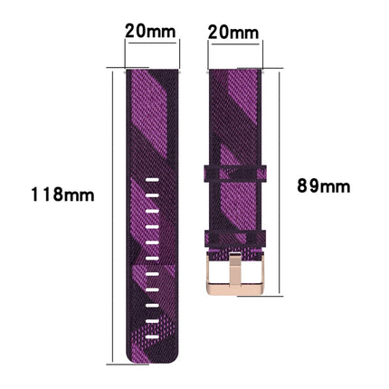 Correa de reloj de nailon con tejido de rayas de 20 mm para Huawei GT 2 de 42 mm / Honor Magic Watch 2 de 42 mm