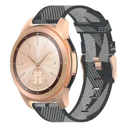 20mm Stripe Weave Nylon Wrist Strap Watch Band for Galaxy Watch 42mm, Galaxy Active / Active 2, Gear Sport, S2 Classic