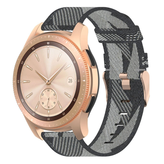 20mm Stripe Weave Nylon Wrist Strap Watch Band for Galaxy Watch 42mm, Galaxy Active / Active 2, Gear Sport, S2 Classic