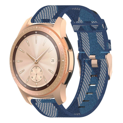 20mm Stripe Weave Nylon Wrist Strap Watch Band for Galaxy Watch 42mm, Galaxy Active / Active 2, Gear Sport, S2 Classic