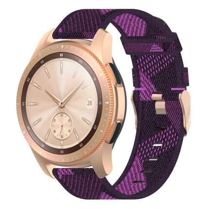 20mm Stripe Weave Nylon Wrist Strap Watch Band for Galaxy Watch 42mm, Galaxy Active / Active 2, Gear Sport, S2 Classic