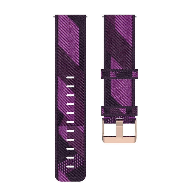 20mm Stripe Weave Nylon Wrist Strap Watch Band for Galaxy Watch 42mm, Galaxy Active / Active 2, Gear Sport, S2 Classic