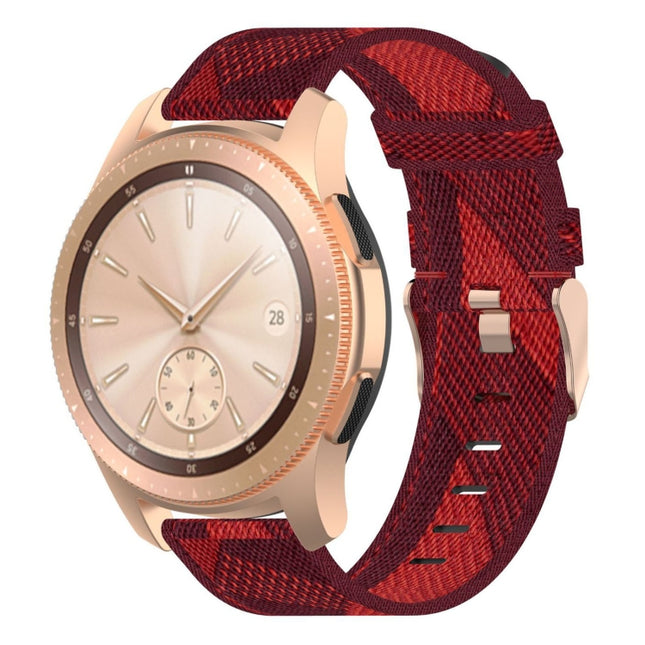 20mm Stripe Weave Nylon Wrist Strap Watch Band for Galaxy Watch 42mm, Galaxy Active / Active 2, Gear Sport, S2 Classic