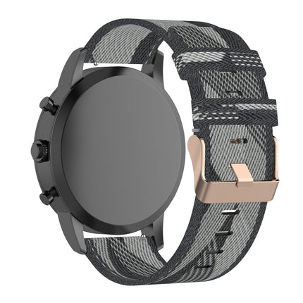 22mm Stripe Weave Nylon Wrist Strap Watch Band for Fossil Hybrid Smartwatch HR, Male Gen 4 Explorist HR & Sport