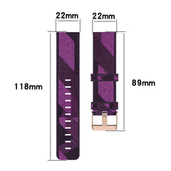 22mm Stripe Weave Nylon Wrist Strap Watch Band for Fossil Hybrid Smartwatch HR, Male Gen 4 Explorist HR & Sport