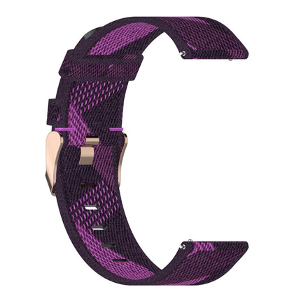 22mm Stripe Weave Nylon Wrist Strap Watch Band for Fossil Hybrid Smartwatch HR, Male Gen 4 Explorist HR & Sport