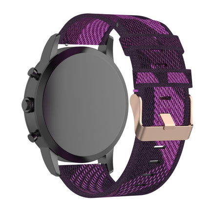 22mm Stripe Weave Nylon Wrist Strap Watch Band for Fossil Hybrid Smartwatch HR, Male Gen 4 Explorist HR & Sport