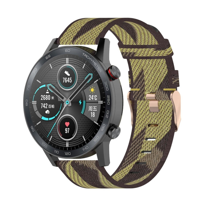 22mm Uhrenarmband aus gestreiftem Nylon für Huawei GT / GT2 46mm, Honor Magic Watch 2 46mm / Magic