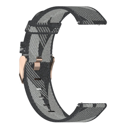 22mm Stripe Weave Nylon Wrist Strap Watch Band for Fossil Gen 5 Carlyle, Gen 5 Julianna, Gen 5 Garrett, Gen 5 Carlyle HR