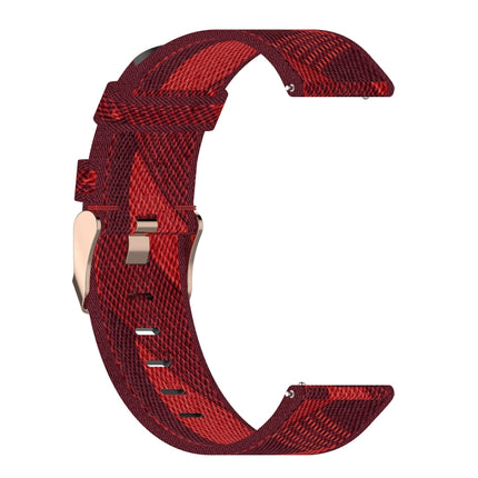 22mm Stripe Weave Nylon Wrist Strap Watch Band for Fossil Gen 5 Carlyle, Gen 5 Julianna, Gen 5 Garrett, Gen 5 Carlyle HR