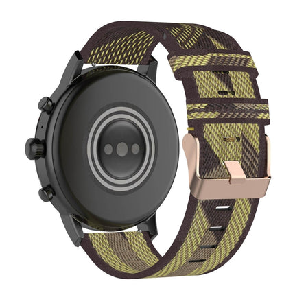 22mm Stripe Weave Nylon Wrist Strap Watch Band for Fossil Gen 5 Carlyle, Gen 5 Julianna, Gen 5 Garrett, Gen 5 Carlyle HR
