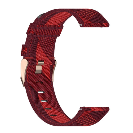 22mm Stripe Weave Nylon Wrist Strap Watch Band for Xiaomi Mi Watch Color, Garmin Vivoactive 4