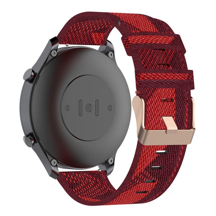 22mm Stripe Weave Nylon Wrist Strap Watch Band for Xiaomi Mi Watch Color, Garmin Vivoactive 4