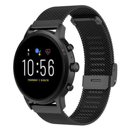 Correa de reloj de malla metálica de 22 mm para Fossil Gen 5 Carlyle / Gen 5 Julianna / Gen 5 Garrett / Gen 5 Carlyle HR