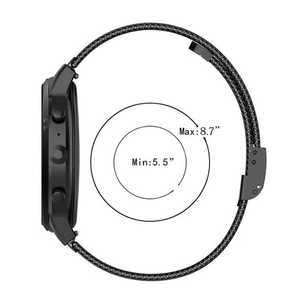 Correa de reloj de malla metálica de 22 mm para Fossil Gen 5 Carlyle / Gen 5 Julianna / Gen 5 Garrett / Gen 5 Carlyle HR