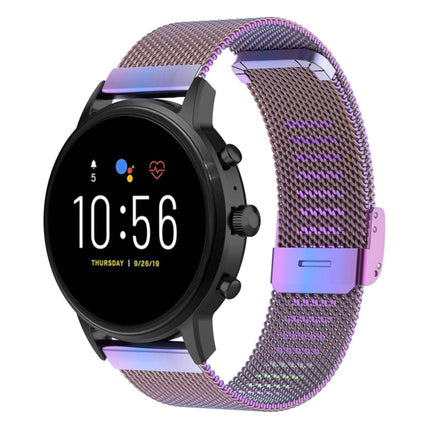 Correa de reloj de malla metálica de 22 mm para Fossil Gen 5 Carlyle / Gen 5 Julianna / Gen 5 Garrett / Gen 5 Carlyle HR