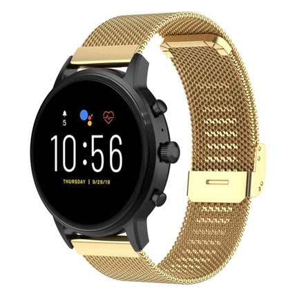 Correa de reloj de malla metálica de 22 mm para Fossil Gen 5 Carlyle / Gen 5 Julianna / Gen 5 Garrett / Gen 5 Carlyle HR
