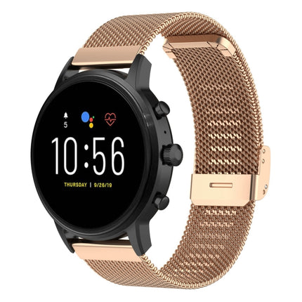 Correa de reloj de malla metálica de 22 mm para Fossil Gen 5 Carlyle / Gen 5 Julianna / Gen 5 Garrett / Gen 5 Carlyle HR