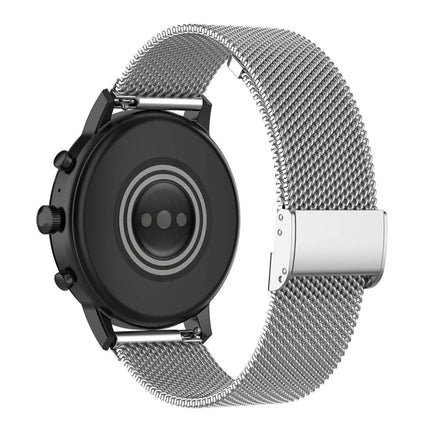 Correa de reloj de malla metálica de 22 mm para Fossil Gen 5 Carlyle / Gen 5 Julianna / Gen 5 Garrett / Gen 5 Carlyle HR